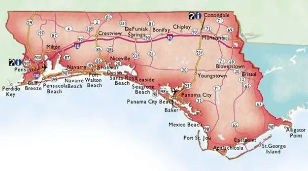 Map of Florida Gulf Coast: Beaches, Cities & Natural Wonders